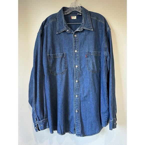 Mens Levis Red Tab Long Sleeve Denim Shirt Size XL Classic Comfort - Picture 1 of 6